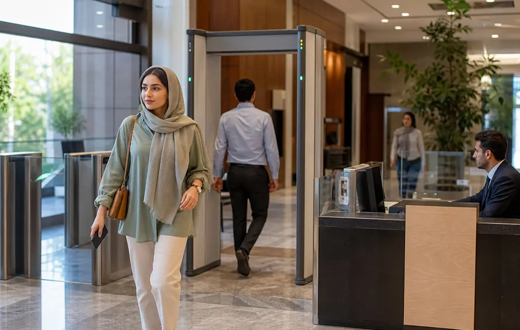 گیت بازرسی مدرن در ورودی یک سازمان